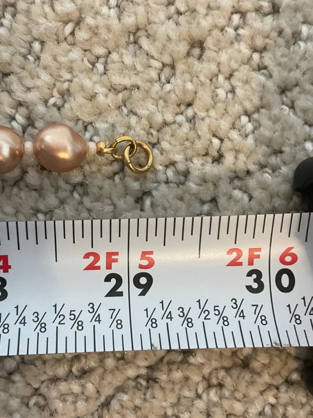 Vintage YSL Yves Saint Laurent Champagne Faux Pearl Graduated Bead Necklace 29”